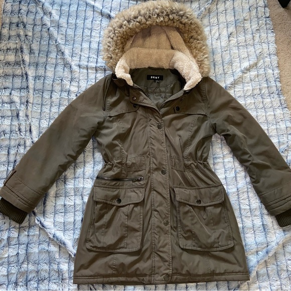dkny parka coat womens